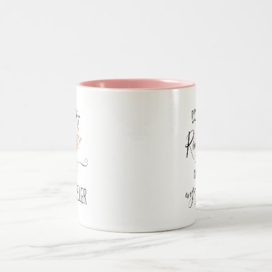 Blush Pink Blume Future Bridge Verlobung Geschenk Zweifarbige Tasse (Mittel)