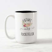 Blush Pink Blume Future Bridge Verlobung Geschenk  Zweifarbige Tasse (Links)