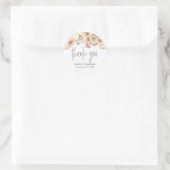 Blush Pink Blume Gray Script Danke Namen Runder Aufkleber (Tasche)