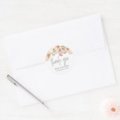 Blush Pink Blume Gray Script Danke Namen Runder Aufkleber (Umschlag)