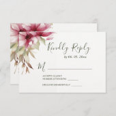 Blush Pink Blume Grüne Blumenzwiebelblume RSVP Karte (Vorne/Hinten)