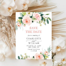 Blush Pink Blume Grüne Hochzeit speichern das Datu