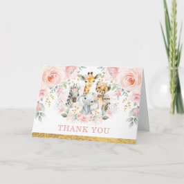 Blush Pink Blume Jungle Wild Animes Vielen Dank Karte