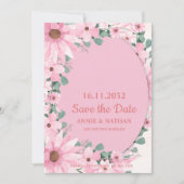 Blush Pink Blume mit Frame Wedding Save the Date (Vorderseite)