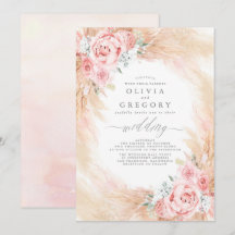 Blush Pink Blume Pampas Grass Wreath Wedding