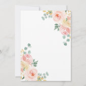 Blush Pink Blume Taufe & Geburtstag Einladung (Rückseite)