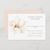 Blush Pink Blume Wedding RSVP Antwort (Vorne/Hinten)