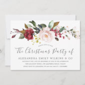 Blush Pink Blume Weihnachten Party Einladung (Vorderseite)