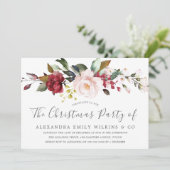 Blush Pink Blume Weihnachten Party Einladung (Stehend Vorderseite)