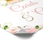 Blush Pink Blumenbläschen Kinderduschkarten und Ge Poster (Ecke)