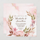 Blush Pink Blumenblume Kraut Christliche Hochzeit Einladung (Vorne/Hinten)