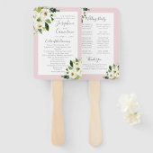 Blush Pink Blumenblumen Hochzeitsprogramm Fächer (Vorne und Hinten)