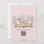 Blush Pink Blumenbuch Neues Kapitel Brautparty Einladung (Rückseite)