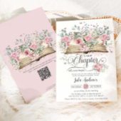 Blush Pink Blumenbuch Neues Kapitel Brautparty Einladung
