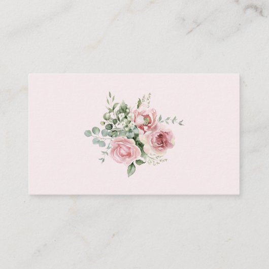 Blush Pink Blumencoquette Bow Diaper Raffel Begleitkarte (Rückseite)