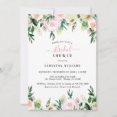 Blush Pink Blumendusche Einladung (Vorderseite)