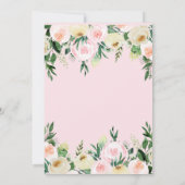 Blush Pink Blumendusche Einladung (Rückseite)