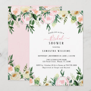 Blush Pink Blumendusche Einladung