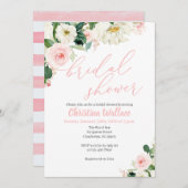 Blush Pink Blumendusche Einladungen (Vorne/Hinten)