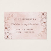 Blush Pink Blumendusche Geschenk Registrierungskar (Vorderseite)