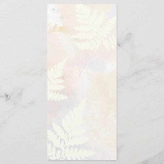 Blush Pink Blumengarten Hochzeitsmenü Menükarte (Rückseite)