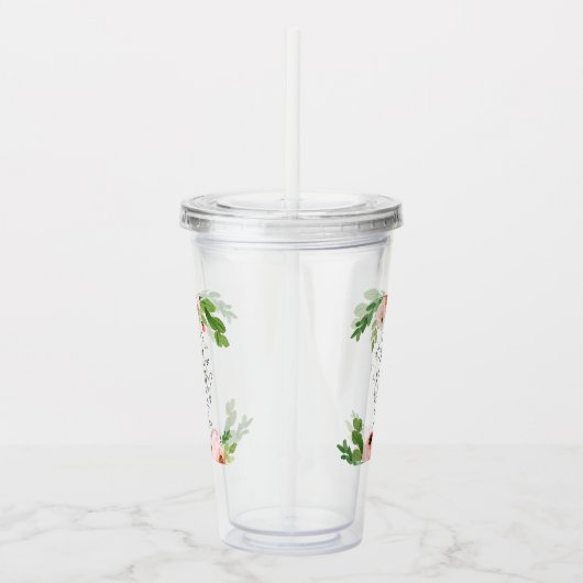 Blush pink Blumengeschenk Dankeschön Lehrer Gesche Acryltrinkbecher (Rechts)