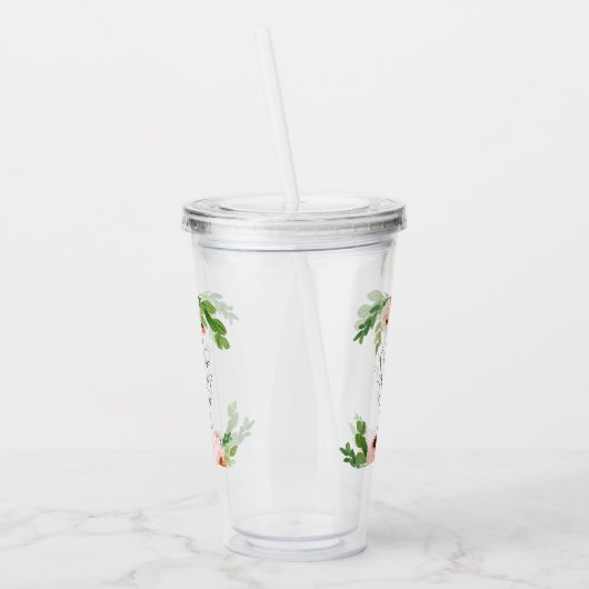 Blush pink Blumengeschenk Dankeschön Lehrer Gesche Acryltrinkbecher (Links)