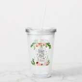 Blush pink Blumengeschenk Dankeschön Lehrer Gesche Acryltrinkbecher (Rückseite)