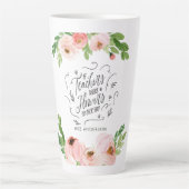 Blush pink Blumengeschenk Dankeschön Lehrer Gesche Milchtasse (Vorderseite)