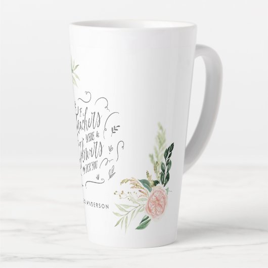 Blush pink Blumengeschenk Dankeschön Lehrer Gesche Milchtasse (Rechte Ecke)