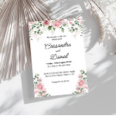 Blush Pink Blumengrün Einladung Hochzeit