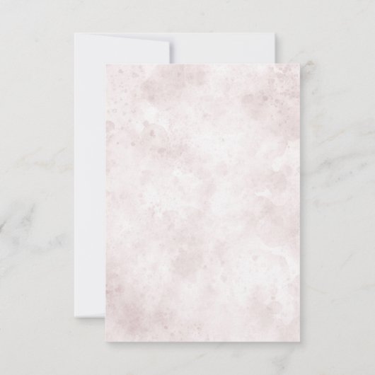 Blush Pink Blumengrün Wasserfarben Hochzeit RSVP (Rückseite)