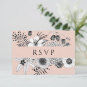 Blush Pink Blumenkarte Wahl Hochzeitskarte RSVP Karte (Stehend Vorderseite)