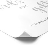 Blush Pink Blumenkarten und Geschenke für Hochzeit Poster (Ecke)