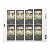 Blush Pink Blumenkhalkboard Foto Hochzeitslabel (Vorne)