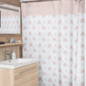 Blush Pink Blumenmuster Duschvorhang
