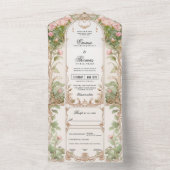 Blush Pink Blumenrahmen Einladung zur Hochzeit (Innen Boden)