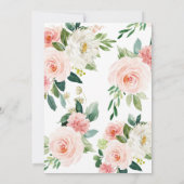 Blush Pink Blumenreath 50. Hochzeitstag Einladung (Rückseite)