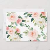 Blush Pink Blumenreath Foto 1. Geburtstag Einladung (Rückseite)