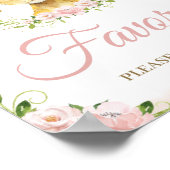 Blush Pink Blumenspalte Kinderdusche Gastgeschenke Poster (Ecke)