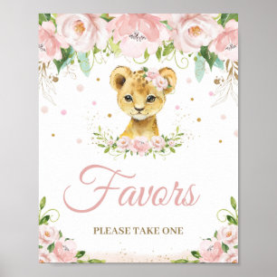 Blush Pink Blumenspalte Kinderdusche Gastgeschenke Poster