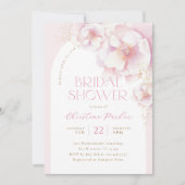 Blush Pink Blumenstrauß Brautdusche Einladung (Vorderseite)