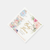 Blush Pink Blumenstrauß Tee Party Babydusche Serviette (Ecke)