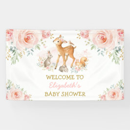 Blush Pink Blumenwald Hirschblüte Begrüßungsjunges Banner