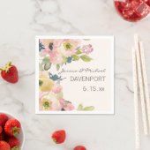 Blush Pink Blumenzange Grüne Hochzeit Serviette (Beispiel)