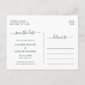 Blush Pink Blüte Save the Date Foto Ankündigungspostkarte (Rückseite)