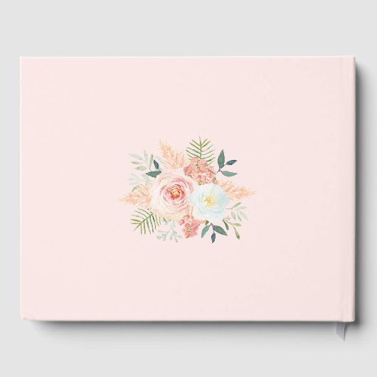 Blush Pink Blütenblütenblütenblume Hochzeit Gästebuch (Rückseite)