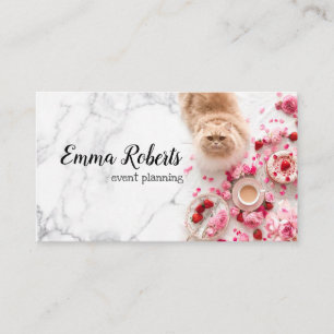 Blush Pink Blütenfarben Floral Business Card Visitenkarte
