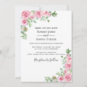 Blush Pink Blütenhochzeit Einladung (Vorderseite)