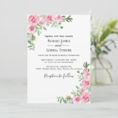 Blush Pink Blütenhochzeit Einladung (Stehend Vorderseite)